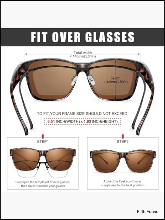 Oversized Polarized TR90 Square Sunglasses Fit Over Glasses main image 4